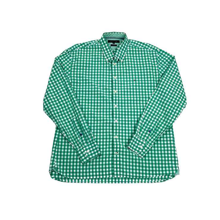 Vintage Tommy Hilfiger Green White Squared Shirt