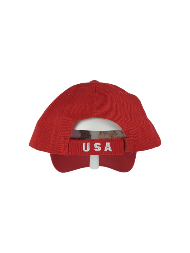 Vintage USA Eagle Embroidered Red Cap